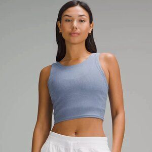 NWT Lululemon Softstreme Cropped Tank Top // Blue // Sz 4